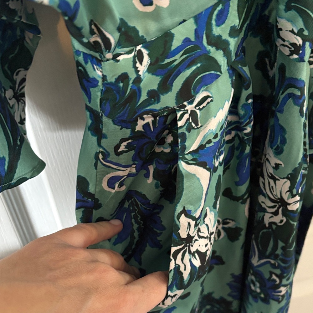 Zara Green and Blue Floral Jumpsuit - Picture 6 of 8